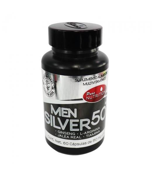 CAPS. MEN SILVER 50+ C 60 GINSENG L-ARGININA JALEA REAL TIAMINA BIO SER NATURAL