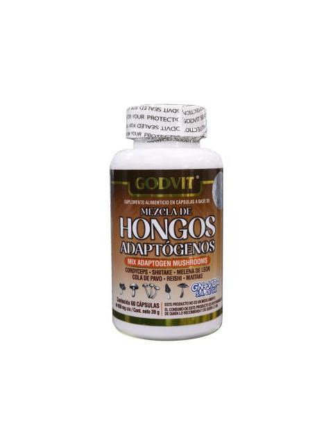 CAPS. MEZCLA DE HONGOS ADAPTOGENOS CORDYCEPS SHITAKE MELENA DE LE GN+VIDA