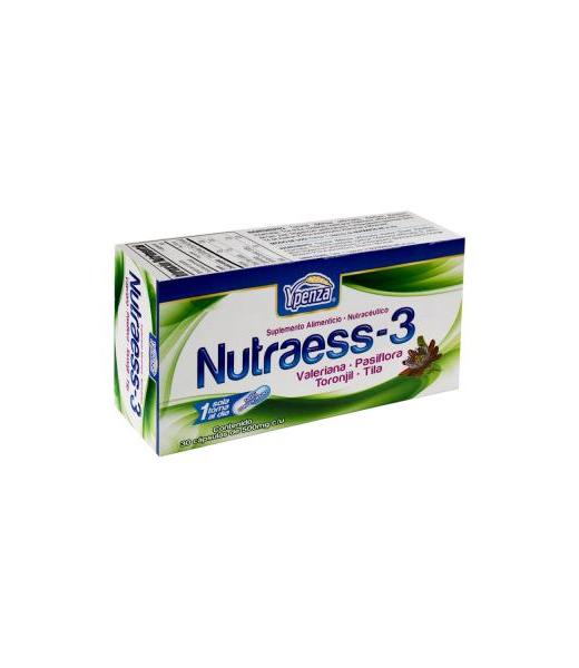 CAPS. NUTRAESS-3 C 30 500 MG VALERIANA PASIFLORA TORONJIL TILA SOLO PARA DIABETICOS