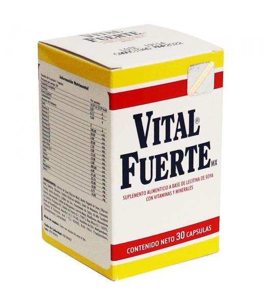 CAPS. VITAL FUERTE C 30 A BASE DE LECITINA DE SOYA CON VIT Y MINE FARMAMEDICA