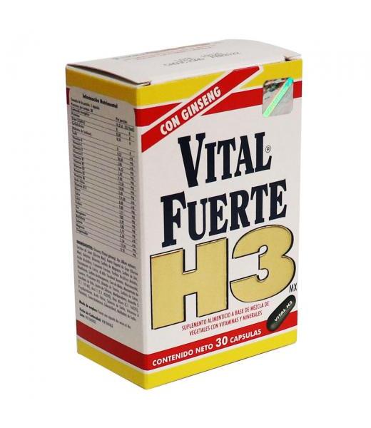 CAPS. VITAL FUERTE H3 C 30 CON GINSENG A BASE DE MEZCLA DE VEGETA FARMAMEDICA