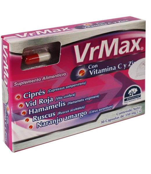 CAPS. VR-MAX C 30 CON VIT C Y ZINCCIPRESVID ROJAHAMAMELISRUSCUS Y LAB. NATUTECH