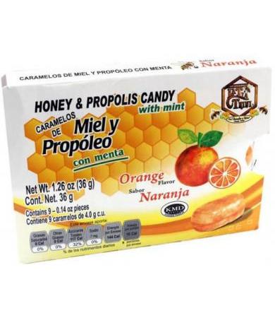 CARAMELO DE PROPOLEO SABOR NARANJA 36 G LA TIA TRINI P 12