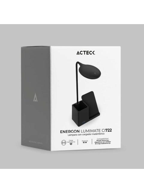 CARGADOR CON LAMPARA PARA ESCRITORIO ENERGON LUMIMATE CI722 ACTECK - Image 3