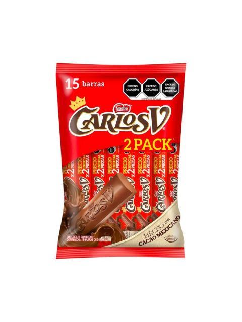 CARLOS V BARRA PAR DE REYES CHOCOLATE CON 15 PZ DE 34 GR