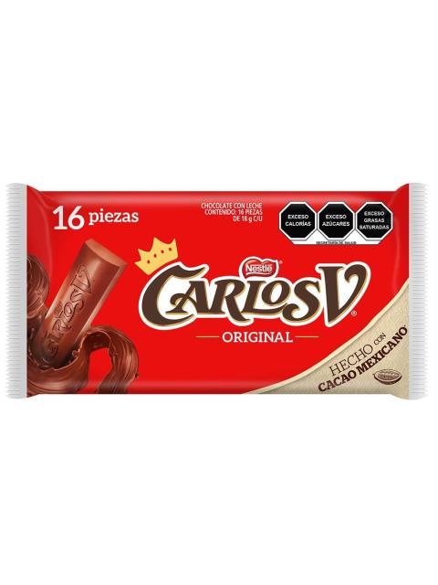 CARLOS V CHOCOLATE SUIZO MEXICANO CON 16 PZ DE 18 GR