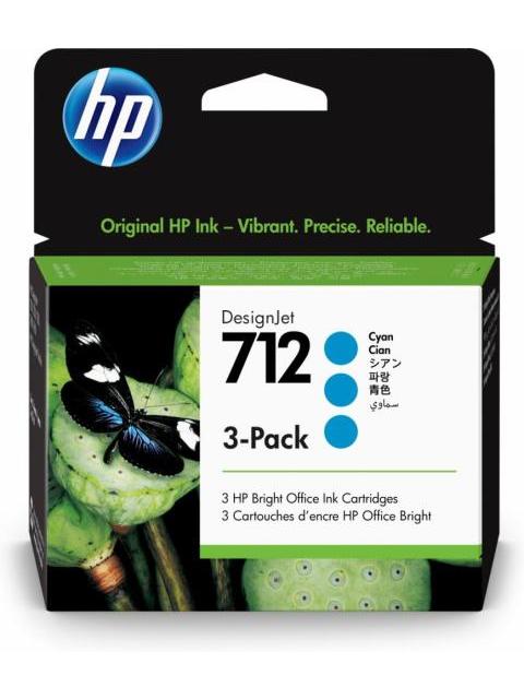 CARTUCHO HP DESIGNJET 712 CYAN ORIGINAL 29 ML - 3 PIEZAS