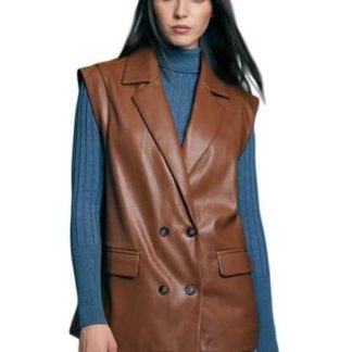 CHALECO EFECTO PIEL CAMEL HOLLY LAND