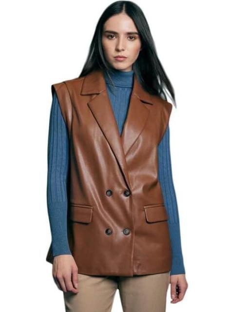 CHALECO EFECTO PIEL CAMEL HOLLY LAND