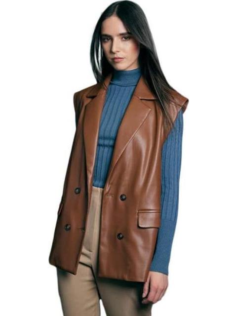 CHALECO EFECTO PIEL CAMEL HOLLY LAND - Image 5