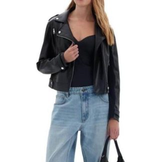 CHAMARRA EFECTO PIEL NEGRO HOLLY LAND