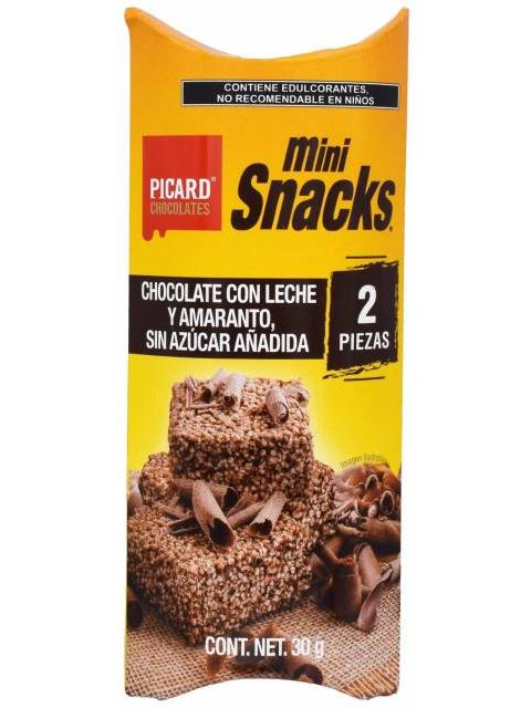 CHOCOLATE CON LECHE AMARANTO 30 G PICARD CHOCOLATES P 9
