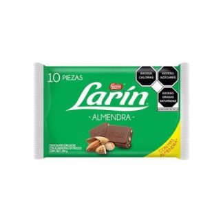 CHOCOLATE LARIN ALMENDRA PAQUETE CON 10 PIEZAS DE 24 GR