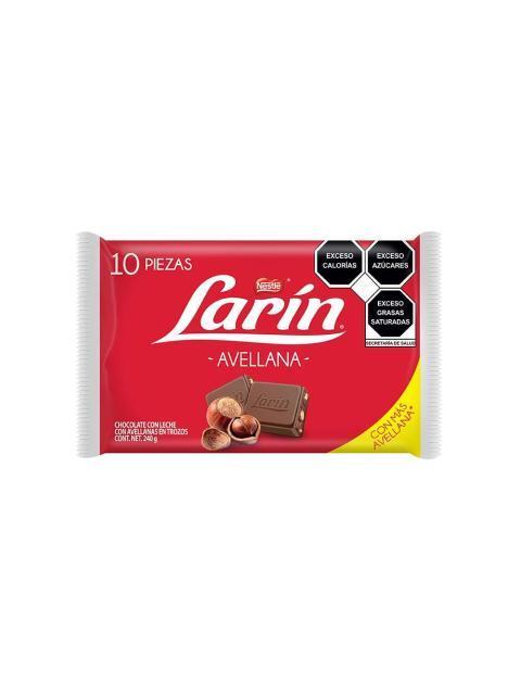 CHOCOLATE LARIN AVELLANA PAQUETE CON 10 PZ DE 24 G