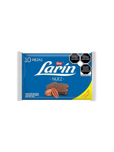 CHOCOLATE LARIN NUEZ PAQUETE CON 10 PIEZAS DE 24 GR