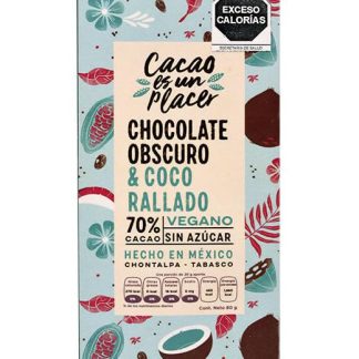 CHOCOLATE EN BARRA OBSCURO COCO RALLADO 80 G CACAO ES UN PLACER