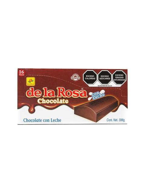 CHOCOLATE SUIZO DE LA ROSA PAQUETE CON 16 PIEZAS DE 21 GR