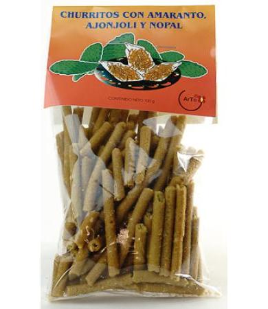 CHURRITOS DE AMARANTO AJONJOLI Y NOPAL 100 G ARTE AMARANTO C 10