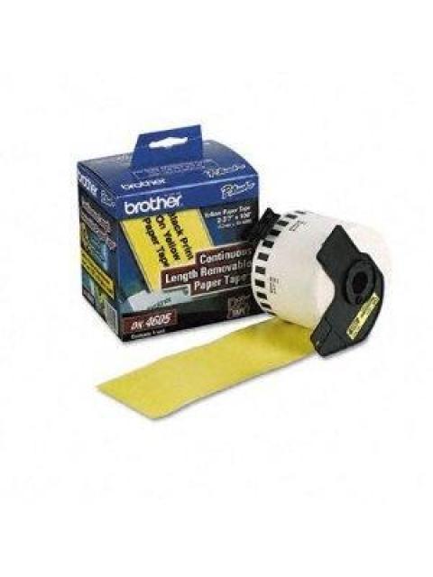CINTA BROTHER CONTINUA REMOVIBLE DK4605 AMARILLO 62MM X 30.4M