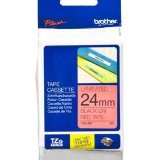 CINTA BROTHER TZE451 NEGRO SOBRE ROJO 24MM X 8M