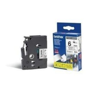 CINTA BROTHER TZE-S211 NEGRO SOBRE BLANCO EXTRA ADHESIVA 6MM X 8M PARA PTD600