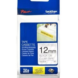 CINTA BROTHER TZES131 NEGRO SOBRE TRANSPARENTE 12MM X 8 M