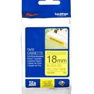 CINTA BROTHER TZES641 NEGRO SOBRE AMARILLO 18MM X 8M