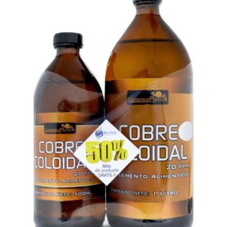 COBRE COLOIDAL 1000 ML + 500 ML GRATIS 20 PPM GUMMA CORPORATION