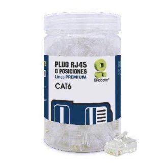 CONECTOR MODULAR BROBOTIX RJ-45 CAT6 TRANSPARENTE BOTE DE 100PZS 263861