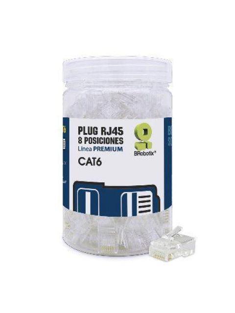 CONECTOR MODULAR BROBOTIX RJ-45 CAT6 TRANSPARENTE BOTE DE 100PZS 263861