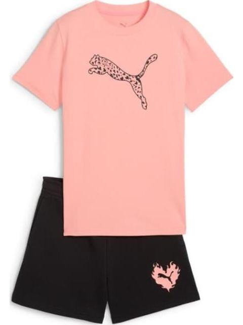 CONJUNTO 2 PIEZAS FLAMING LOVE TEE AND SHORTS SET G ROSA PUMA