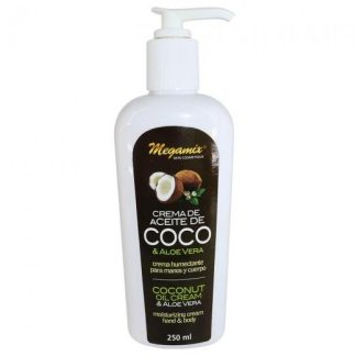 CREMA ACEITE DE COCO Y ALOE VERA 250 ML CREMA HUMECTANTE P MANOS MEGAMIX