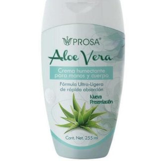CREMA ALOE VERA 255 ML. CREMA HUMECTANTE PARA MANOS Y CUERPO. PROSA