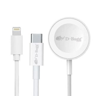 D-BUGG CABLE DE CARGA 2 EN 1 LIGHTNING - CARGADOR INALAMBRICO 1 METRO BLANCO
