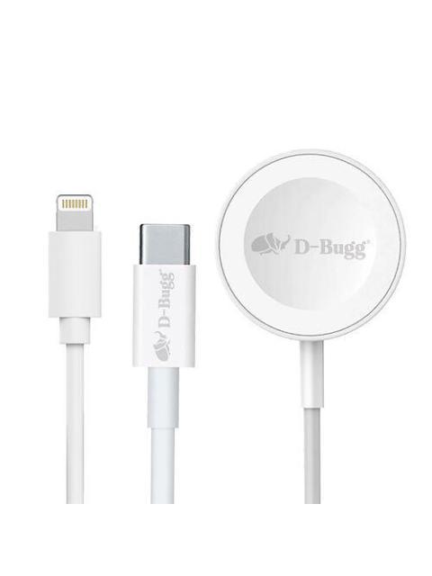 D-BUGG CABLE DE CARGA 2 EN 1 LIGHTNING - CARGADOR INALAMBRICO 1 METRO BLANCO