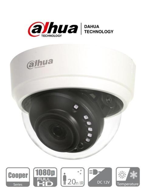 DAHUA HACD1A21N0280B CAMARA DOMO HDCVI 1080P- 103 GRADOS DE APERTURA- LENTE DE 2.8 MM- IR 20 MTS- USO INTERIOR- TVI AHD Y CVBS-