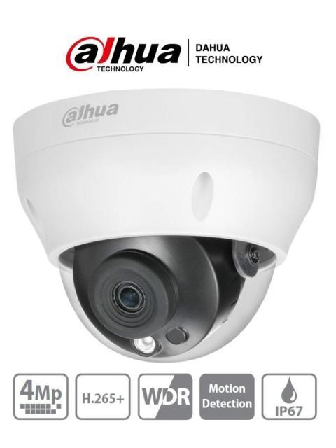 DAHUA IPCHDPW1431R1S4 CAMARA IP DOMO DE 4 MEGAPIXELES- LENTE DE 2.8MM- IR DE 30 MTS- H.265- WDR REAL- IP67- POE- 3D DNR- HLC-
