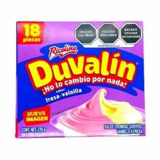DUVALIN FRESA  VAINILLA 18 PIEZAS