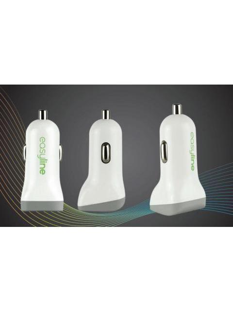 EASY LINE CARGADOR PARA AUTO EL-994084 5V 2X USB 2.0 BLANCO-GRIS
