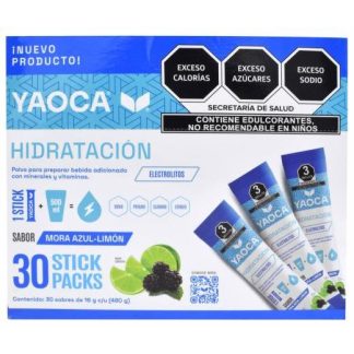 ELECTROLITOS MORA AZUL LIMON 16 G YAOCA P 30