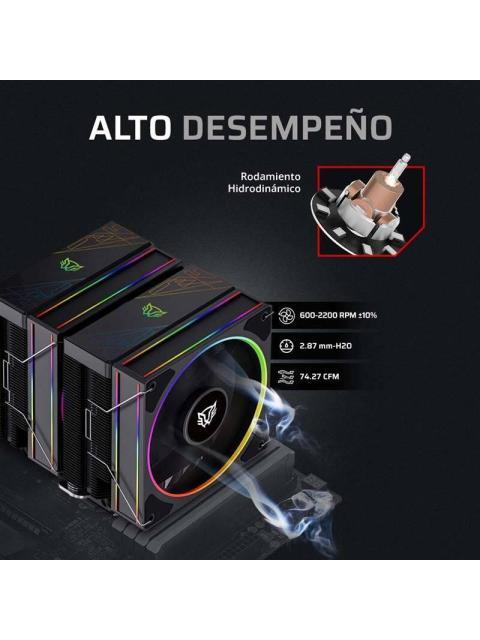 ENFRIAMIENTO DE AIRE BAMLAM RUSH HELIUX PRO HEX70 SISTEMA DE ENFRIAMIENTO DE AIRE DISIPADOR DE AIRE DOBLE ILUMINACION ARGB - Image 3