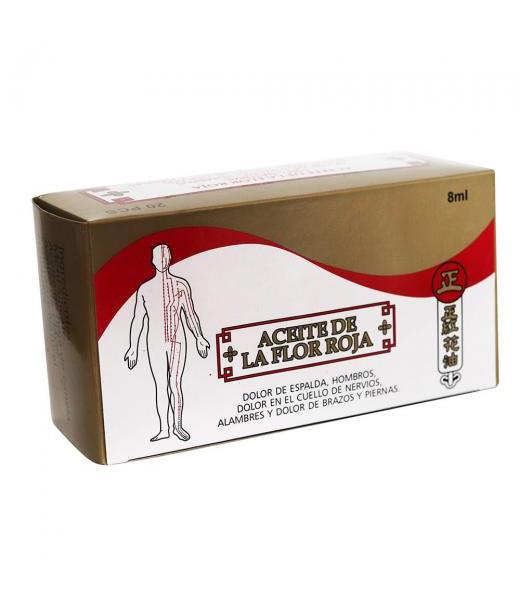 EXHIBIDOR C 20 ACEITITOS DE LA FLOR ROJA DE 8ML. NATURAL SYSTEM