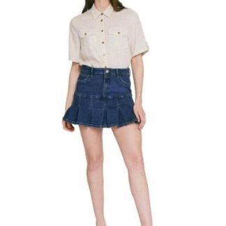 FALDA CORTA PLISADA RBD AZUL SEVEN JEANS