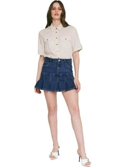 FALDA CORTA PLISADA RBD AZUL SEVEN JEANS