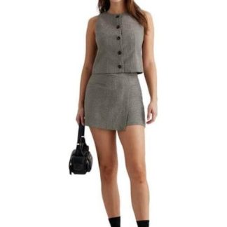 FALDA SHORT CINTURA REGULAR BEIGE/HUESO HOLLY LAND