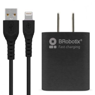 BROBOTIX CARGADOR DE PARED 6001356 5V 1X USB-A NEGRO - INCLUYE CABLE USB A - LIGHTNING