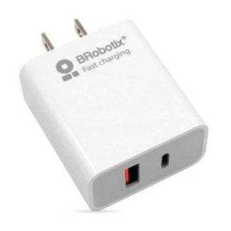 BROBOTIX CARGADOR DE PARED 18W 5V 1X USB-A 3.0 1X USB-C BLANCO