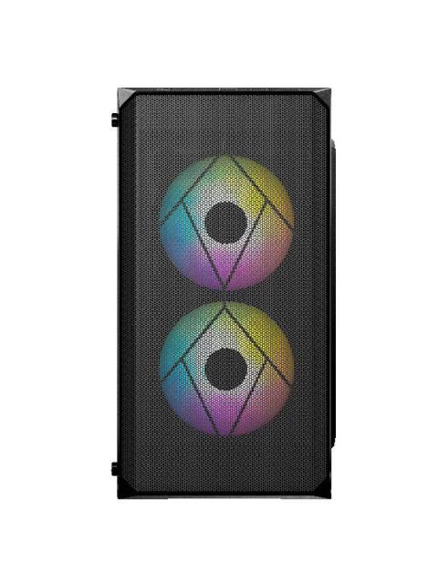 GABINETE ACTECK DOOM GI630 MICRO-TOWER MICRO-ATX-MINI-ITX USB 2.0-3.0 CON FUENTE DE 500W 3 VENTILADORES INSTALADOS NEGRO - Image 3