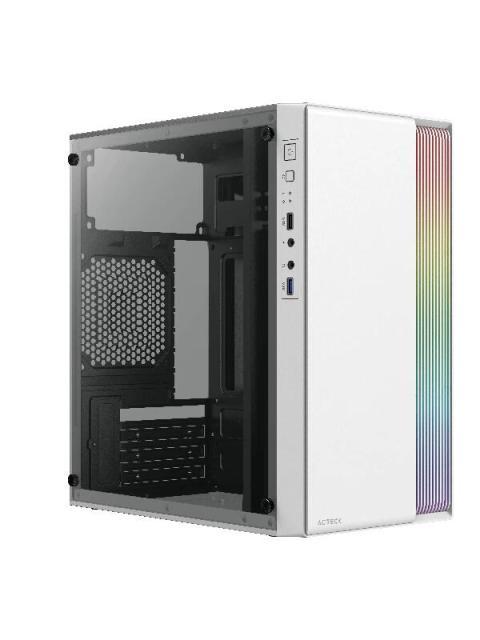 GABINETE ACTECK FUSION II GI440 CON VENTANA MICRO TOWER MICRO-ATX-MINI-ITX USB 2.0-3.0 CON FUENTE DE 500W SIN VENTILADORES INSTALADOS BLANCO