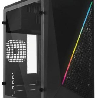 GABINETE ACTECK KYOTO GC460 CON VENTANA MICRO-TOWER MICRO ATX-MINI-ATX CON FUENTE DE 500W SIN VENTILADORES INSTALADOS NEGRO
